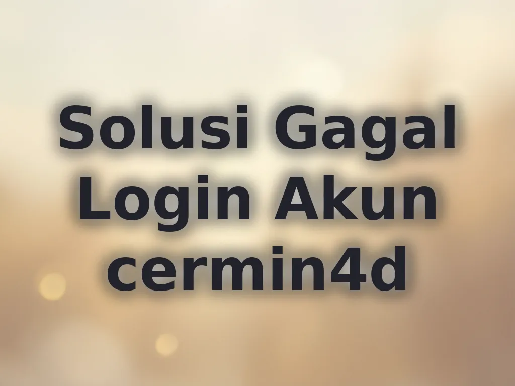 Solusi Gagal Login Akun cermin4d